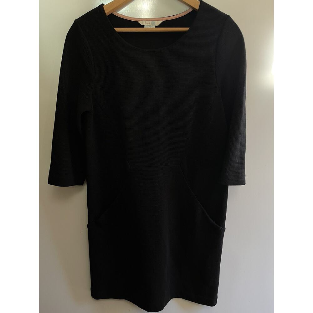 Boden Dresses | Boden 3/4 Sleeve Black Dress with Front Pockets. | Color: Black
